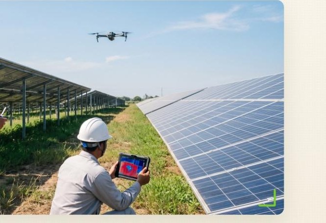 Inspeção com drone em usina solar Soliker Energia